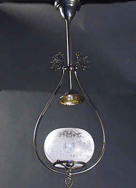 Gas Harp with Deep Acid Etched Cameo Gas Shade